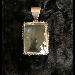 Estate Sterling Silver and Aquamarine Pendant